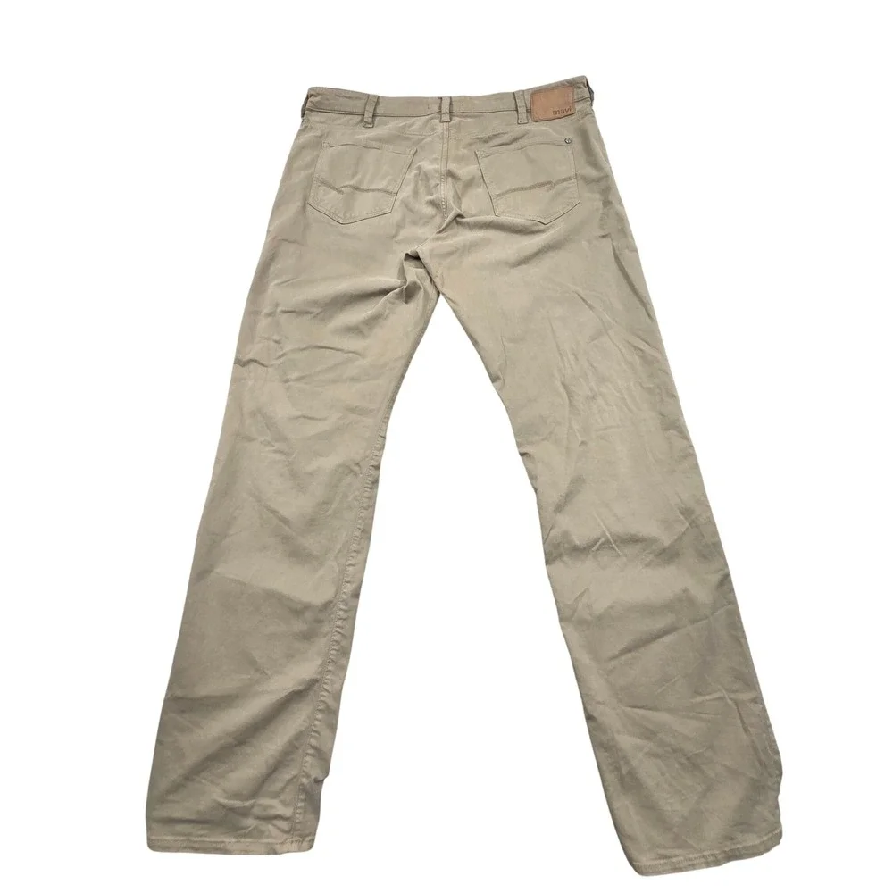 Mavi Jeans Matt Relaxed Straight Leg Twill Pants Stretch Khaki Tan Mens 40x36